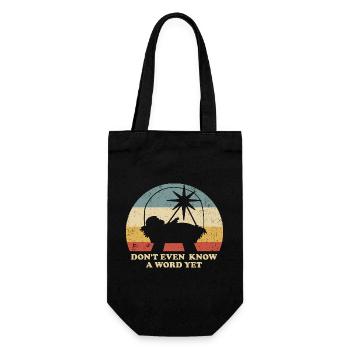 Funny Baby Jesus Retro Christmas - Gift Bag for Bottles - black - Front