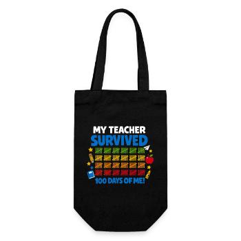 Ich habe 100 Tage Schule überlebt. Lustig. - Geschenkbeutel für Flaschen - Schwarz - Vorne