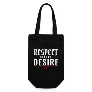 Le respect avant le désir – Pouvoir échange de valeurs - Sac à bouteille - noir - Devant