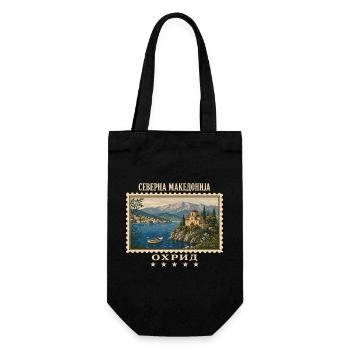 Nordmazedonien Ohrid Vintage Reisemarke - Geschenkbeutel für Flaschen - Schwarz - Vorne