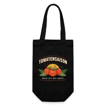 Tomatensaison Logo Beste Zeit - Geschenkbeutel für Flaschen - Schwarz - Vorne