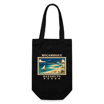 Mosambik Bazaruto Vintage Reisemarke - Geschenkbeutel für Flaschen - Schwarz - Vorne