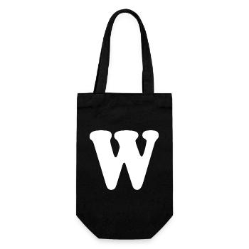 Imprimé grand style W | Lettre W | W Logo - Sac à bouteille - noir - Devant