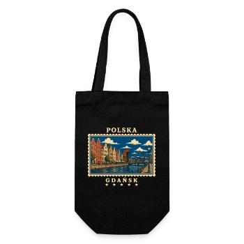 Polen Gdańsk Vintage Reisemarke - Geschenkbeutel für Flaschen - Schwarz - Vorne