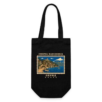 Nordmazedonien Ohrid Vintage Reisemarke - Geschenkbeutel für Flaschen - Schwarz - Vorne