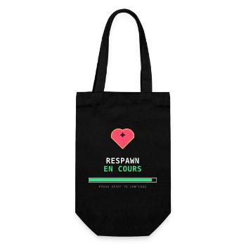 Respawn en cours – Gamer Rétro Pixel Art - Sac à bouteille - noir - Devant
