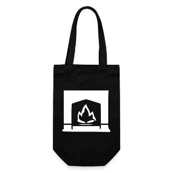 Fireplace Flame White Gift - Gift Bag for Bottles - black - Front