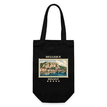 Belgien Dinant Vintage Reisemarke - Geschenkbeutel für Flaschen - Schwarz - Vorne