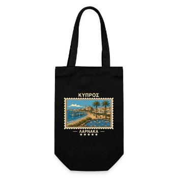 Zypern Larnaka Vintage Reisemarke - Geschenkbeutel für Flaschen - Schwarz - Vorne