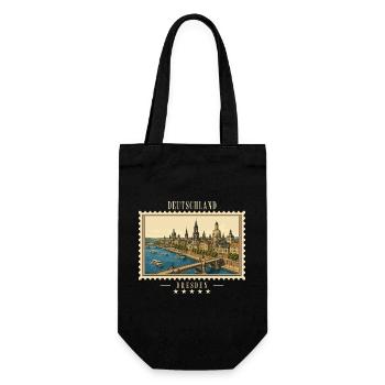 Deutschland Dresden Vintage Reisemarke - Geschenkbeutel für Flaschen - Schwarz - Vorne