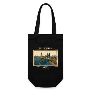 Deutschland Köln Vintage Reisemarke - Geschenkbeutel für Flaschen - Schwarz - Vorne