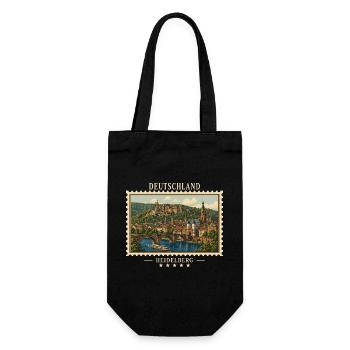 Deutschland Heidelberg Vintage Reisemarke - Geschenkbeutel für Flaschen - Schwarz - Vorne