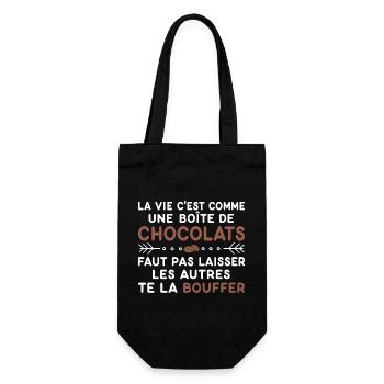 Chocolats Cadeau humour personnalisé - Sac à bouteille - noir - Devant