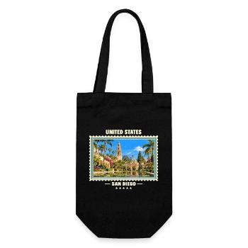 Vereinigte Staaten San Diego Vintage Reisemarke - Geschenkbeutel für Flaschen - Schwarz - Vorne