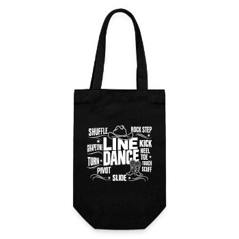 Line Dance Schritte Country Western - Geschenkbeutel für Flaschen - Schwarz - Vorne