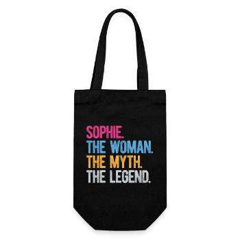 Sophie Die Frau Der Mythos Die Legende Schenke Frauen - Geschenkbeutel für Flaschen - Schwarz - Vorne