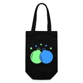Neon-Weihnachtskugeln Duo - Geschenkbeutel für Flaschen - Schwarz - Vorne
