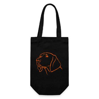 Weimaraner Portrait in orange - Gift Bag for Bottles - black - Front