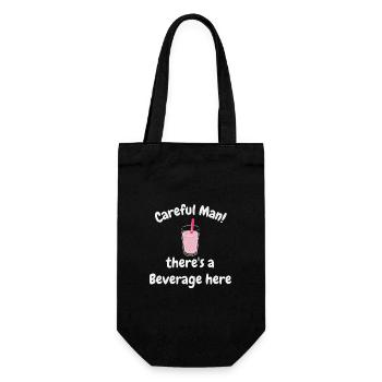 Careful man there's a beverage here! - Gift Bag for Bottles - black - Front