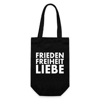 Frieden freiheit liebe - Geschenkbeutel für Flaschen - Schwarz - Vorne
