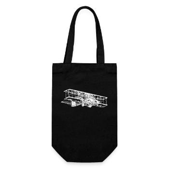 Illustration de la boîte de biplan vintage volant - Sac à bouteille - noir - Devant