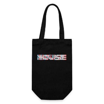 House 3D Effekt Logo - Geschenkbeutel für Flaschen - Schwarz - Vorne