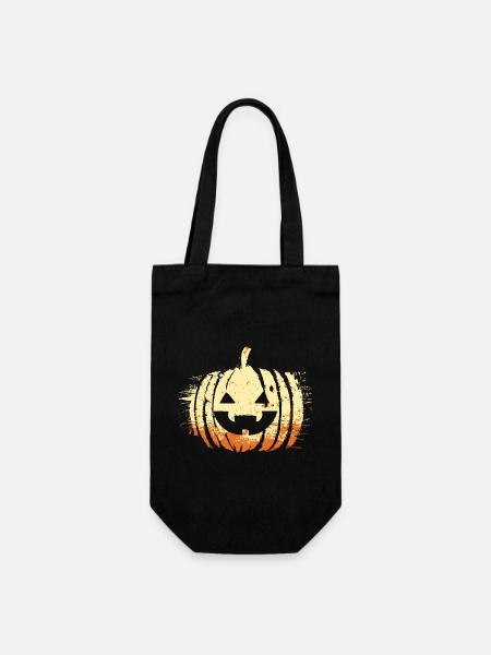 Halloween Pumpkin Head - Gift Bag for Bottles - black