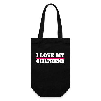 I love my girlfriend - Geschenkbeutel für Flaschen - Schwarz - Vorne