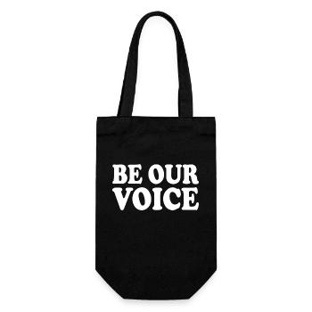 Be our voice - Gift Bag for Bottles - black - Front
