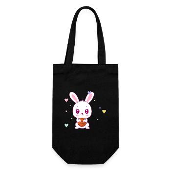Süßer Basketball-Hase - Geschenkbeutel für Flaschen - Schwarz - Vorne