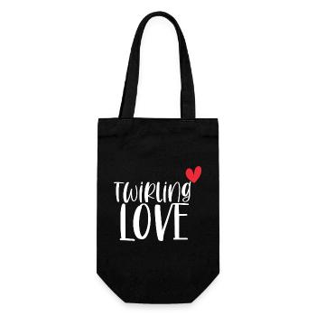 Twirling Love Baton Sport Gift - Gift Bag for Bottles - black - Front