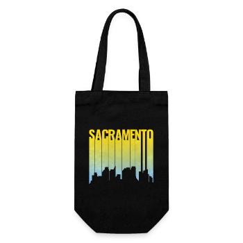 Sacramento Skyline Yellow Blue Gradient - Gift Bag for Bottles - black - Front