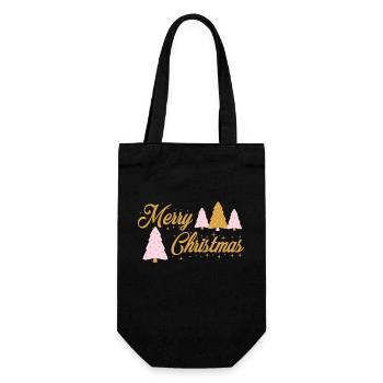 Merry Christmas - Gift Bag for Bottles - black - Front