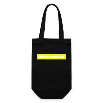 BlacklivesMatter whitre yellow box - Gift Bag for Bottles - black - Front