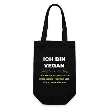 Ich bin vegan - Die Standard-Reaktion darauf - Geschenkbeutel für Flaschen - Schwarz - Vorne