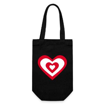 rotes Herz rot Herzen rot Herz Geschenk - Geschenkbeutel für Flaschen - Schwarz - Vorne