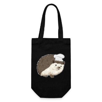 Hedgehog Chef Chef Hat Cooking - Gift Bag for Bottles - black - Front
