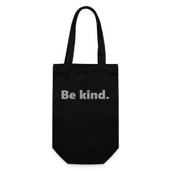 Be kind. - Geschenkbeutel für Flaschen - Schwarz - Vorne
