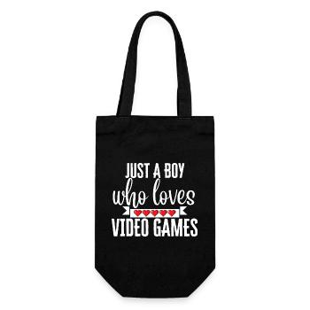 Nur ein Junge, der Videospiele liebt - Geschenkbeutel für Flaschen - Schwarz - Vorne