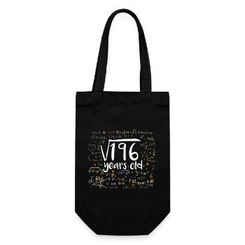 14th Birthday Square Root of 196: 14 Years Old - Gift Bag for Bottles - black - Front