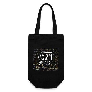 23. Geburtstag Quadratwurzel von 529: 23 Jahre alt - Geschenkbeutel für Flaschen - Schwarz - Vorne