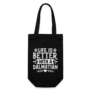 Life is better with a dalmatian - Geschenkbeutel für Flaschen - Schwarz - Vorne