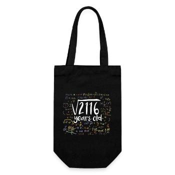 46. Geburtstag Quadratwurzel von 2116: 46 Jahre alt - Geschenkbeutel für Flaschen - Schwarz - Vorne