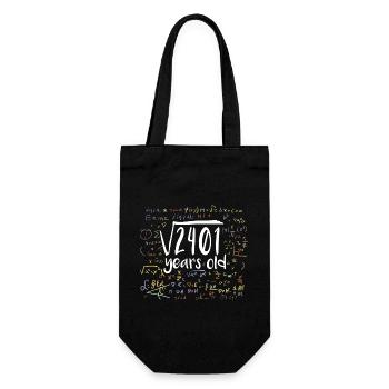 49. Geburtstag Quadratwurzel von 2401: 49 Jahre alt - Geschenkbeutel für Flaschen - Schwarz - Vorne