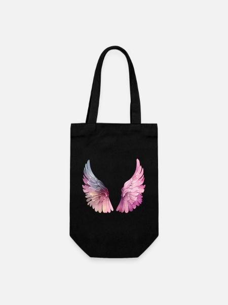 Pastellfarbene Aquarellflügel für Frauen - Geschenkbeutel für Flaschen - Schwarz