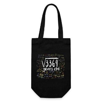 58. Geburtstag Quadratwurzel von 3364: 58 Jahre alt - Geschenkbeutel für Flaschen - Schwarz - Vorne