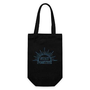 Restez positif en bleu - Sac à bouteille - noir - Devant