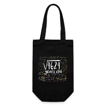 68th Birthday Square Root of 4624: 68 Years Old - Gift Bag for Bottles - black - Front