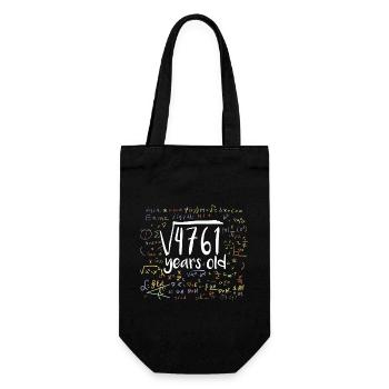 69. Geburtstag Quadratwurzel von 4761: 69 Jahre alt - Geschenkbeutel für Flaschen - Schwarz - Vorne