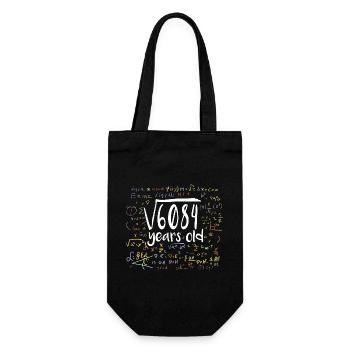 78th Birthday Square Root of 6084: 78 Years Old - Gift Bag for Bottles - black - Front